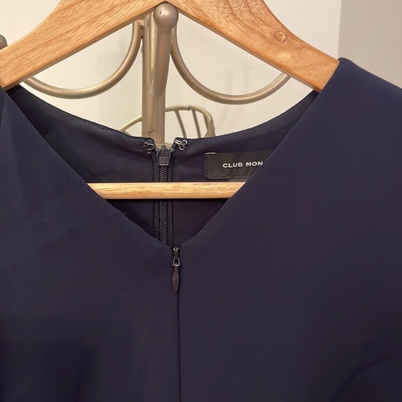 Club Monaco navy jumpsuit lined straight legs - Picture 3 of 5